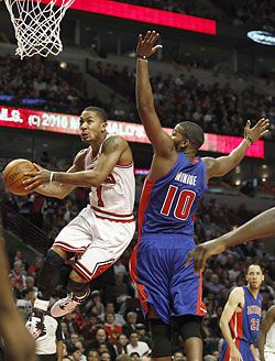 A  chicagói Derrick Rose akcióban

(Fotó: Reuters)