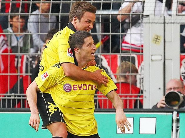 Mario Götze és Robert Lewandowski 2013 tavaszán még sárga Dortmund-mezben… (Fotó: Imago Images)