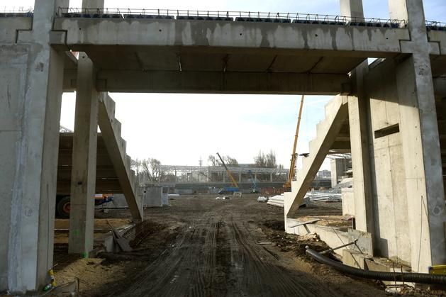 Így áll a Vasas új stadionjának építése (Fotó: Bruzák Noémi/MTI)
