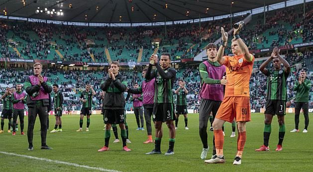 A Fradi játékosai csütörtökön jó hangulatban léphetnek pályára – ezúttal itthon (Fotó: Szabó Miklós)