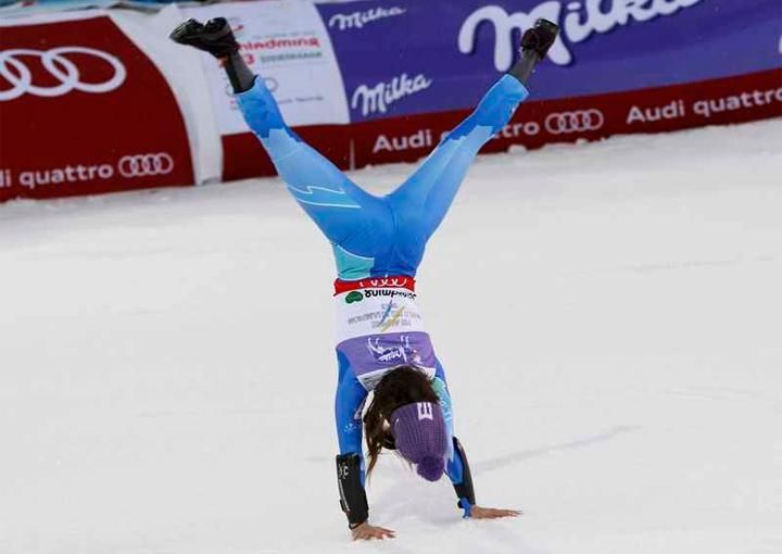 A győztes: Tina Maze, Szlovénia. Látszik, hogy örül. (Fotó: Reuters)