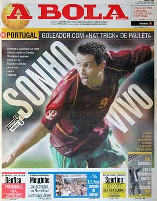 A Bola címlapja – Portugália újra reménykedett