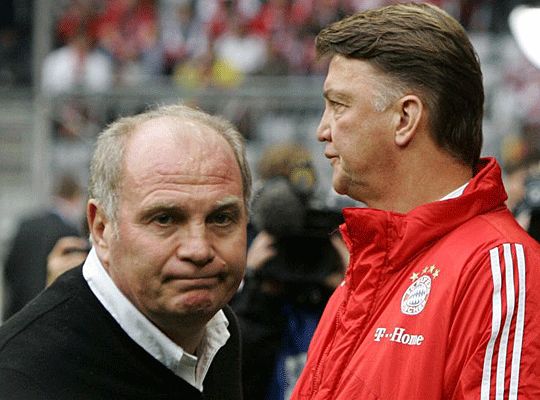 Uli Hoeness és Van Gaal: nem ettek egymás tenyeréből (Fotó: Action Images)