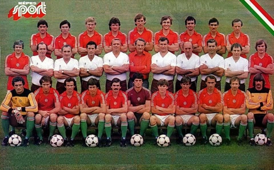 Az 1982-es vb-n szerepelt magyar válogatott csapatképe a Képes Sportban