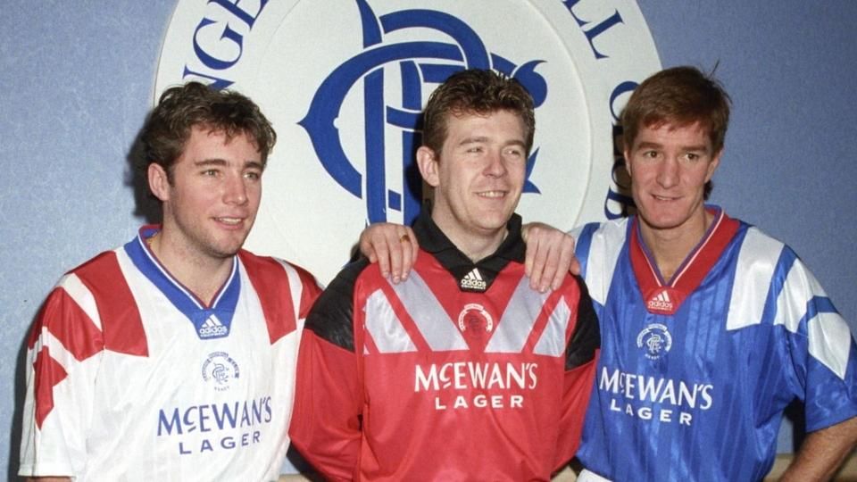 Andy Goram (középen) nagy nőfaló volt, pedig a Rangersben sem ő volt a legcsinosabb (Forrás: Printerest)
