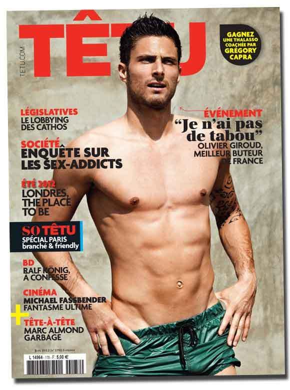 Olivier Giroud a Tetu címlapján (Fotó: Tetu magazine)