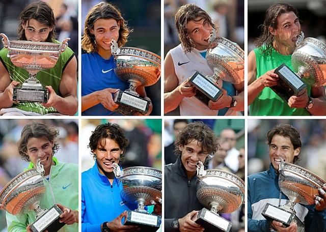 A Roland Garros-trófea és Nadal régi ismerősök (Fotó: marca.com/montázs)