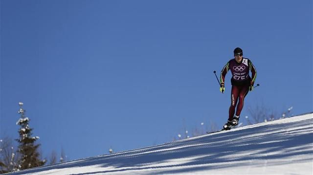 Az első magyar akciókép a téli olimpiáról, Szabó Milán edzéséről (Fotó: Reuters)