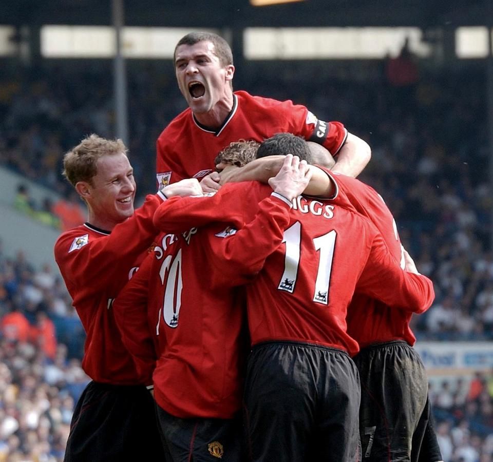 Keane sokszor a saját csapattársait sem kímélte, így is igazi vezérként emlegetik (Fotó: AFP)