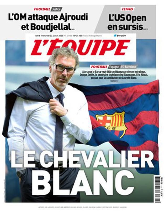 A L'Équipe szerdai címlapja
