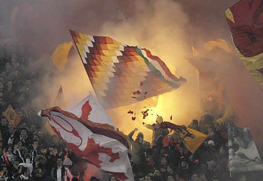 A Roma szurkolói lehettek boldogabbak a fővárosi derbi után (fotó: Reuters)