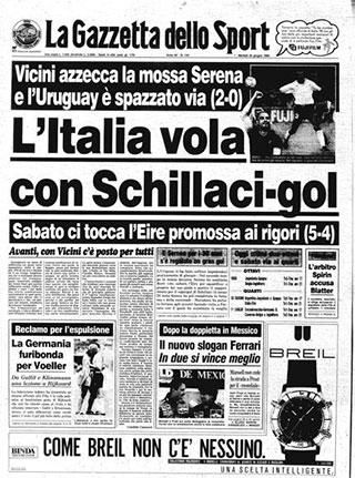 Újabb Schillaci-gól repítette tovább Olaszországot