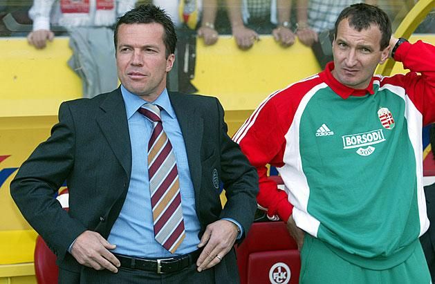 June 4, 2004; Captain's success. With Torghelle Sándor's double the Hungarian national team, led by Lothar Matthäus, defeated Germany 2-0 in Kaiserslautern. It was a brilliant result, and it although it was during a preparation match, the success – because the German world start was coaching in Hungary – was news worth mentioning in all around the world (Photo: Nemzeti Sport)