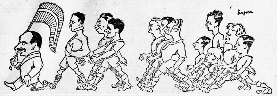 A karikatúra a valóságot tükrözi, Hugo Meisl igazi vezér volt, visszatérően irányt szabott Közép-Európa labdarúgásának