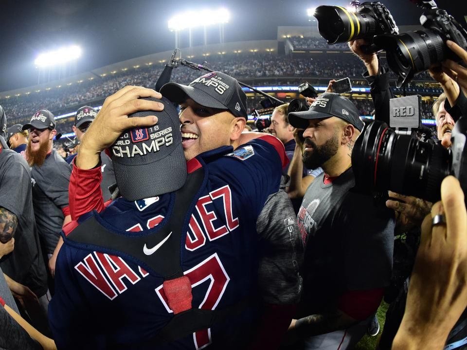 …a Red Sox-játékosok viszont örülhettek… (Fotó: Reuters)