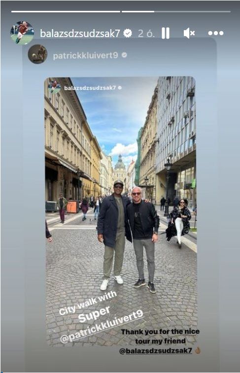 Patrick Kluivert és Dzsudzsák Balázs Budapesten (Fotó: HAON, Instagram)