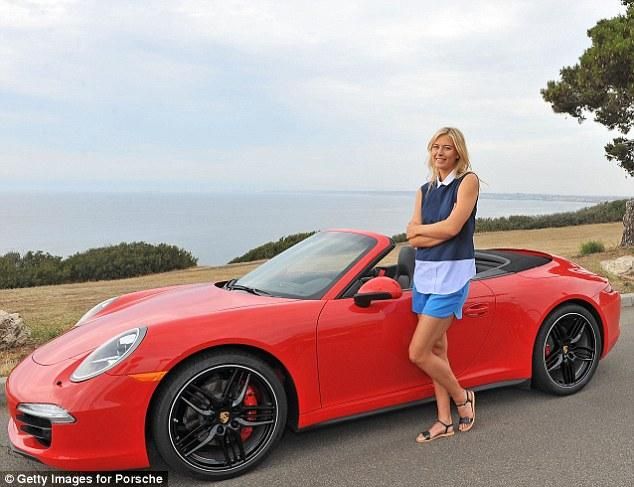 Marija Sarapova és a Porsche 911 Carrera (forrás: Daily Mail)