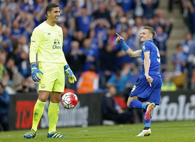 Vardy kettőt vágott az Everton ellen (Fotó: Action Images)