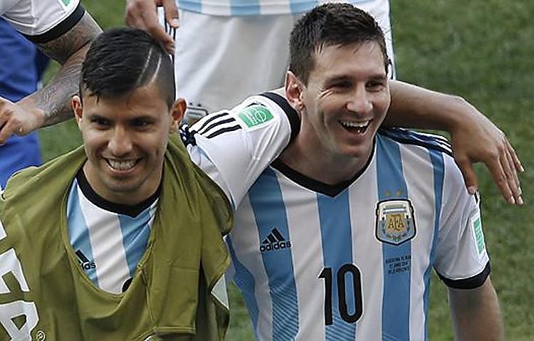 Sergio Agüero és Lionel Messi az argentin válogatott mezében (Fotó: Reuters)