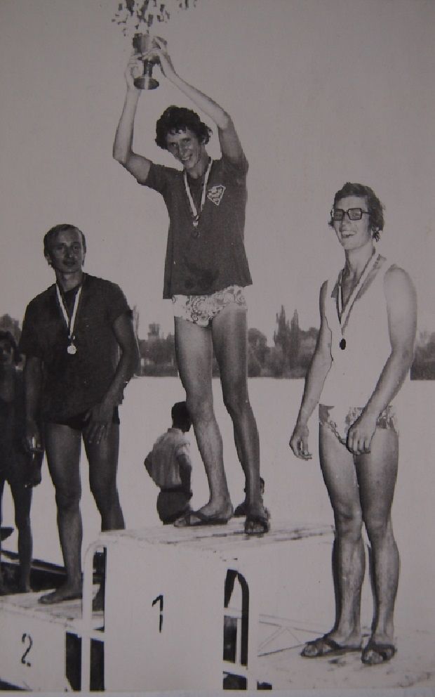1973: on the top of the podium as the most successful young canoeist of the Hungarian Championship in Ráckeve