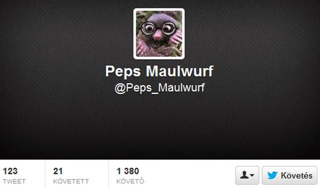 Pep vakondja néven Twitter-fiók indult