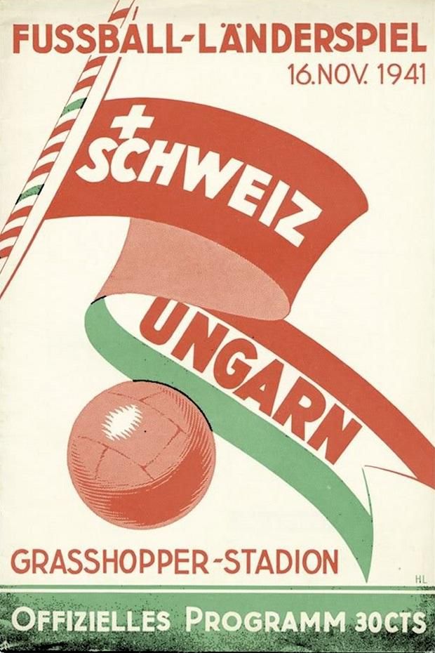 Az 1941-es Svájc–Magyarország mérkőzés plakátja