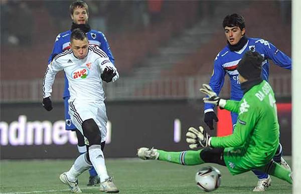 Kabát Péter 2010-ben a Loki játékosaként duplázott a Sampdoria ellen (Fotó: Nemzeti Sport)