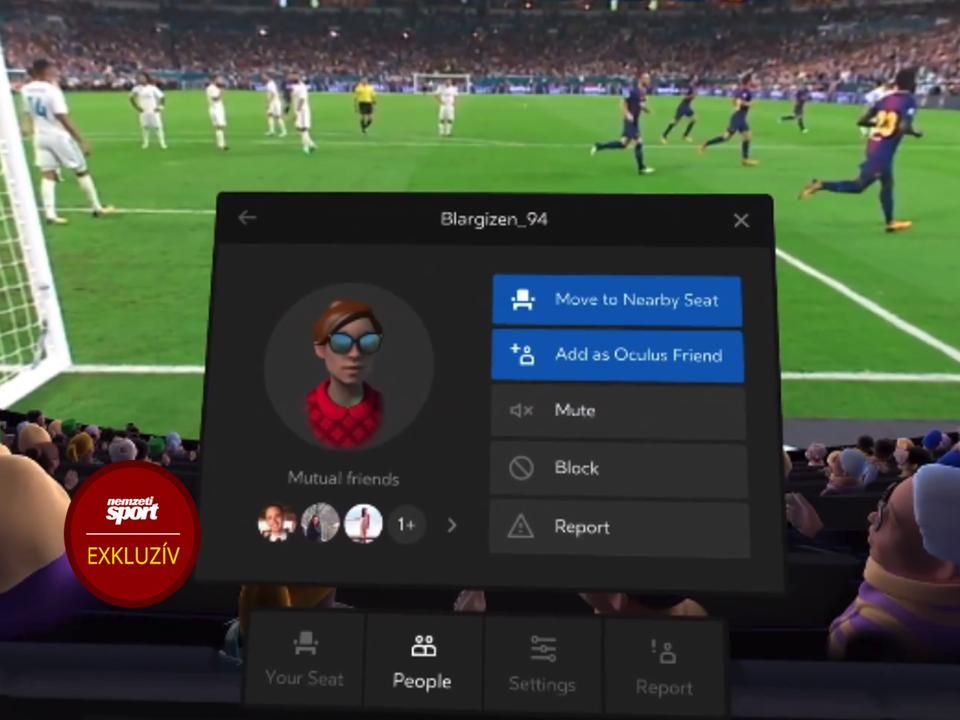 Nemsokára valóság: virtuális stadionban követhetjük az el Clásicót (Forrás: Oculus_Venue_Menu/roadtovr.com)
