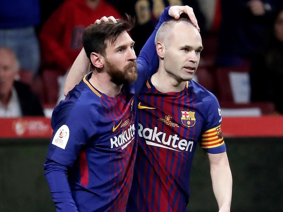 Messi nem tudott ott lenni Iniestával a búcsú alkalmával (Fotó: AFP)