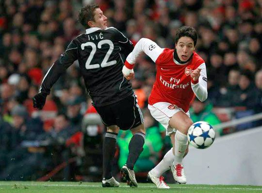 Szerdán Samir Nasri tette biztossá az Arsenal Partizan elleni győzelmét (Fotó: Reuters)