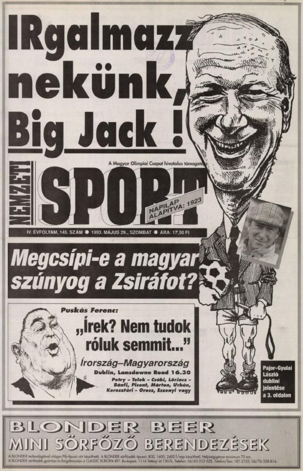 1993. május 29.: az NS szalagcíme nem épp bizakodó, de Puskás csapata csodát tett