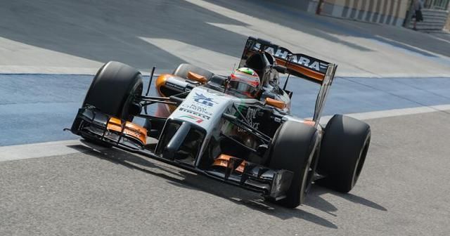 Pérez nagyon gyors a Force India-Mercedesszel (Fotó: Twitter/Bah_Int_Circuit)