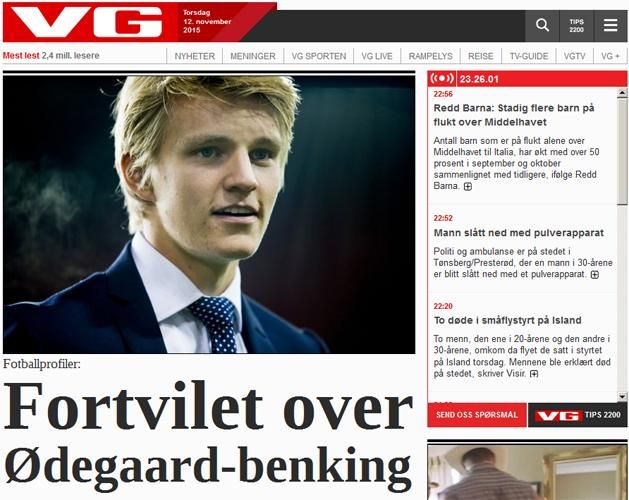 Mit keresett Ödegaard a padon? – a kérdést a meccs után több norvég oldal vezető (!) anyagában hozta
