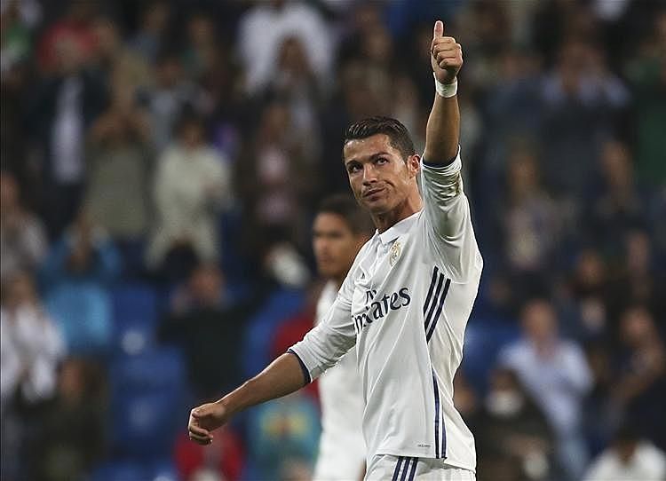 Remek szabadrúgásgól és egy újabb BL-rekord – Cristiano Ronaldo a volt csapata ellen azért nem ünnepelte túl (Fotó: Reuters)