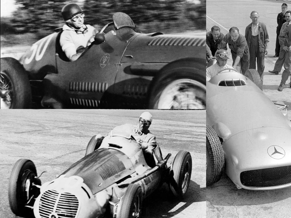 Fangio nyert vb-t az Alfa Romeóval (lent), a Maaseratival (fent) és a Mercedesszel is (Fotók: AFP)