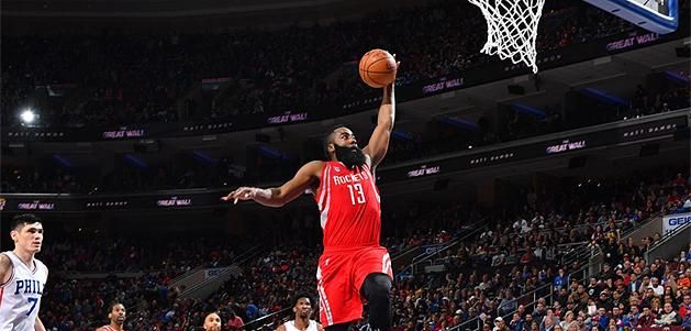 James Harden (Rockets) a szezonban másodszor ért el úgy tripla duplát, hogy eljutott ötven pontig (Fotó: NBA)