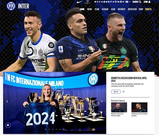 Az Inter honlapja csütörtökön a kora délutáni órákban