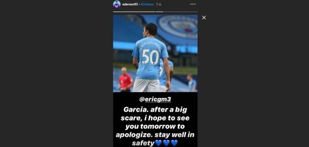 Ederson sajnálja, ami történt (Fotó: Instagram/Ederson Moraes)