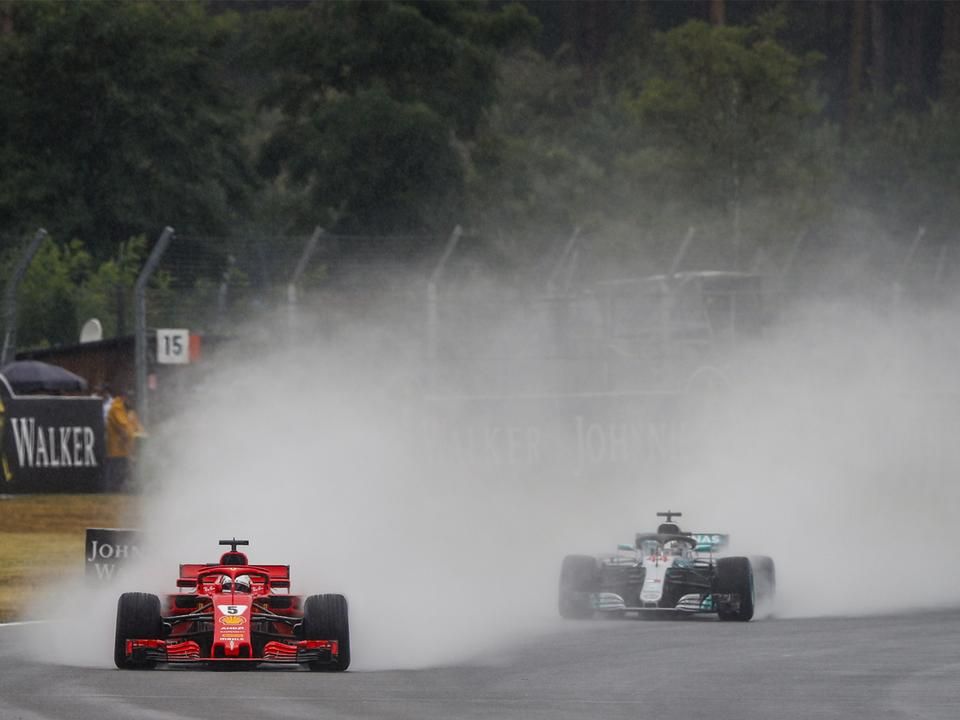 Ekkor még Vettel vezette a Német GP-t (Fotó: AFP)