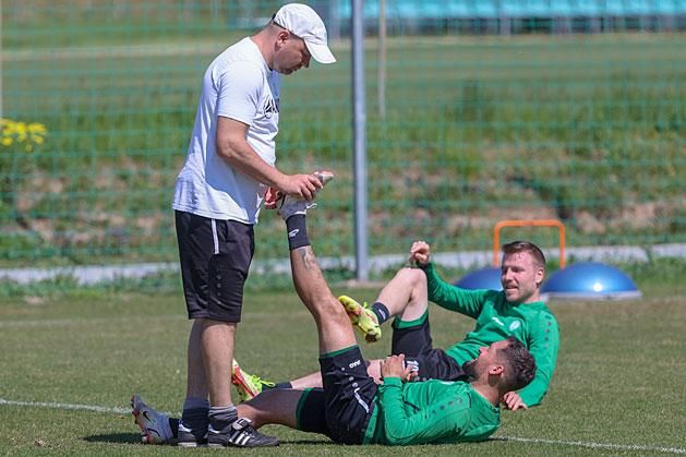 Az edzésmunkára nem lehet panasz, Nagy Richárd és Haraszti Zsolt is nagyon készül a Fradi elleni meccsre – illetve meccsekre (Fotó: Török Attila)