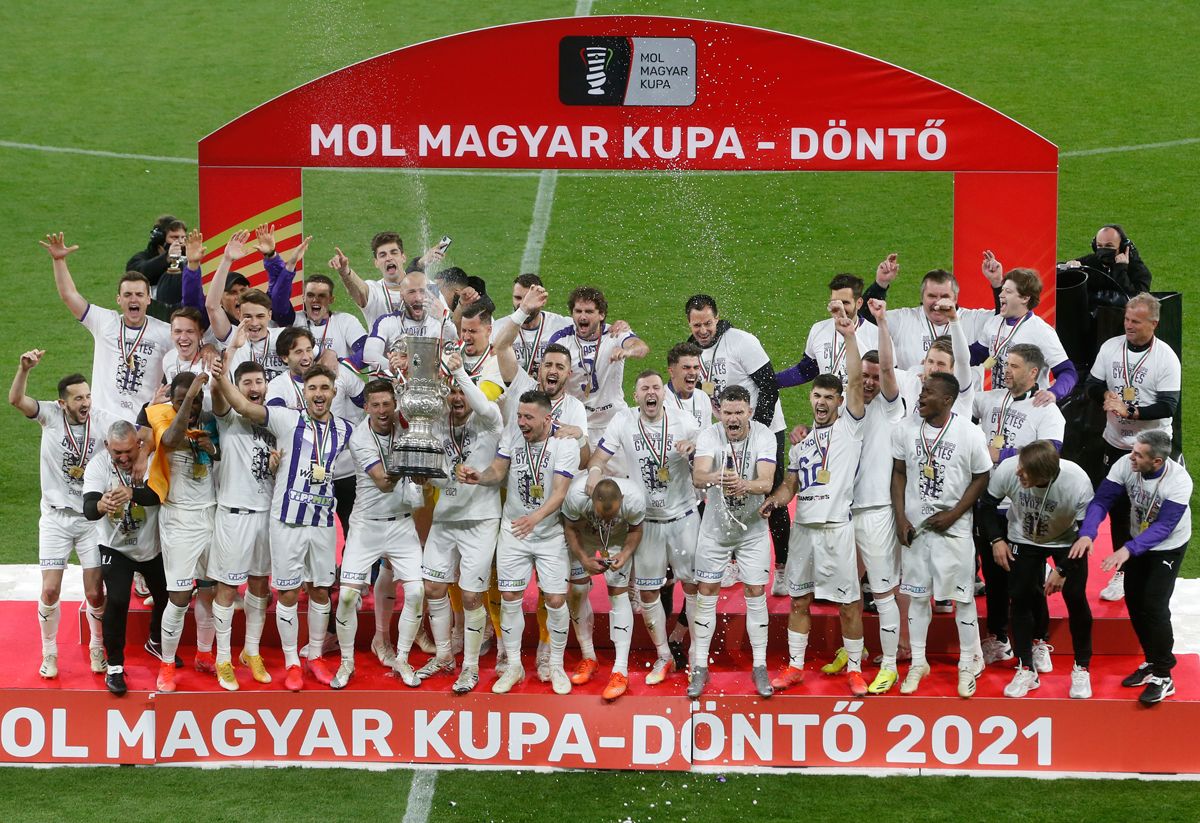 Az Újpest a Duchatalet-érában 2014-ben, 2018-ban, és 2021-ben is kupagyőzelmet ünnepelt (Fotó: Mirkó István/Magyar Nemzet)