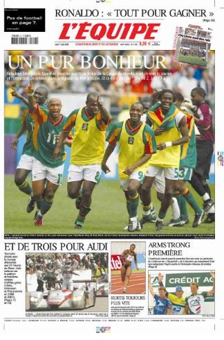 Szenegáli boldogság a L'Équipe címlapján