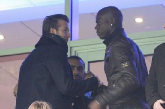 A nagy találkozás: Beckham és Balotelli (forrás: Metro)