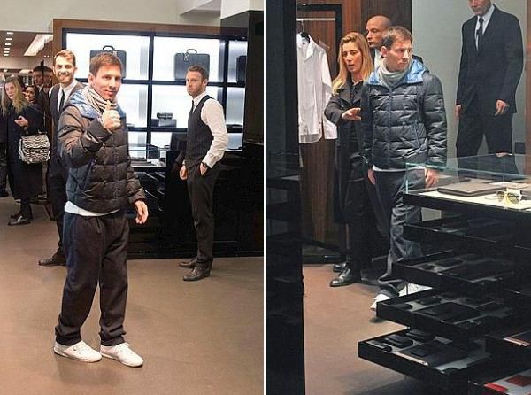 Messi a D&G boltjában (Fotó: gazzetta.it)