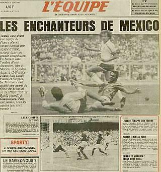 Platini gólja a varázslókat emlegető L'Équipe címlapján