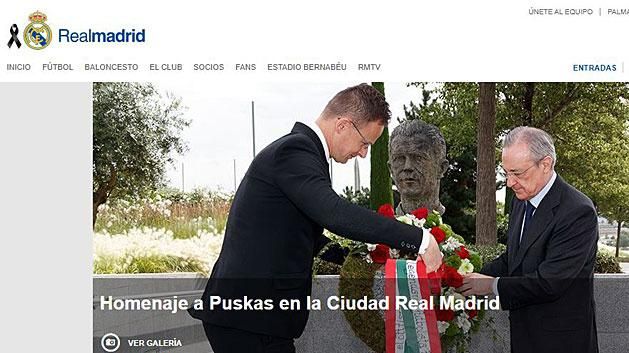 A Real Madrid honlapján (Forrás: realmadrid.com)