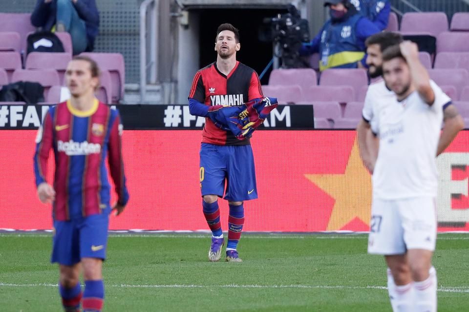 Messi Maradonát idézve ünnepelte a gólját (Fotó: Getty Images)