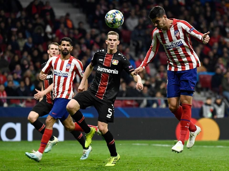 Álvaro Morata fejese három pontot ért az Atlético Madridnak (Fotó: AFP)