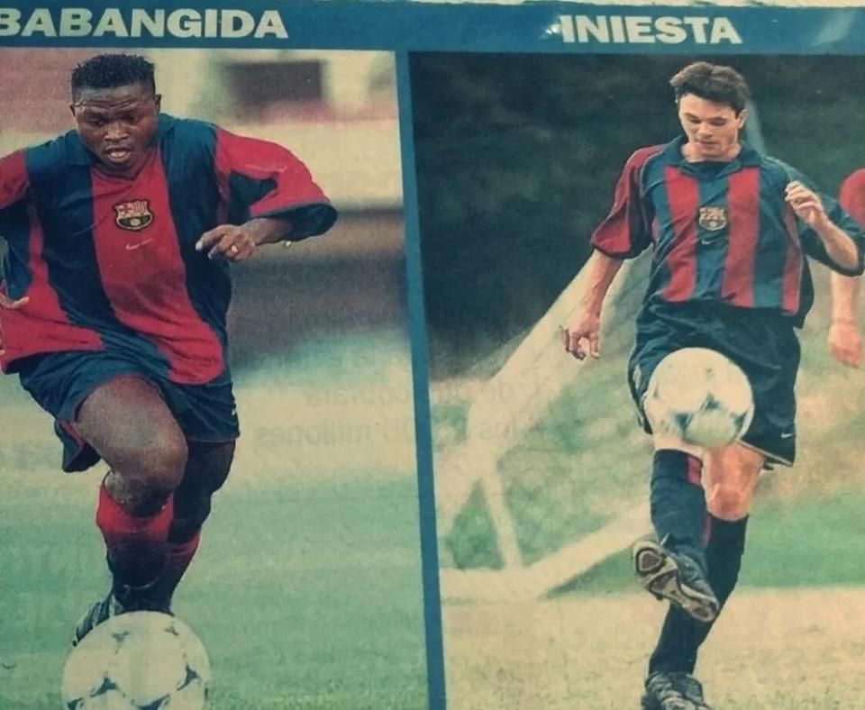 A két szupertehetség, Babangida és Iniesta (Fotó: The Athletic)