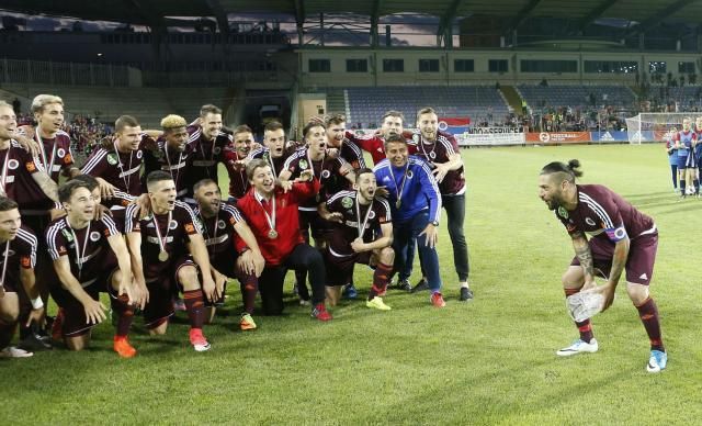 Az ünneplés nem tartott sokáig, hiszen a Vasas szerdán Magyar Kupa-döntőt játszik a Ferencvárossal (Fotó: Földi D. Attila)